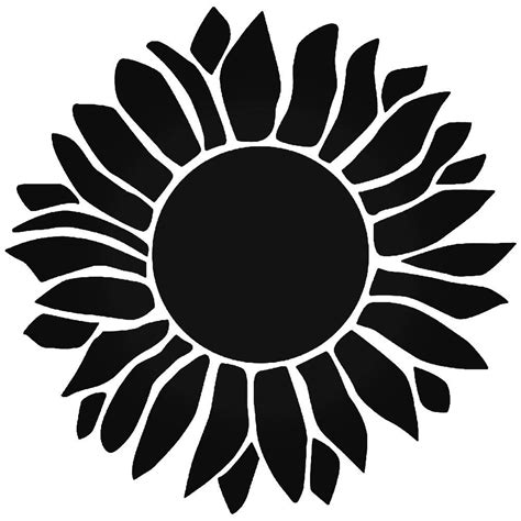 Download 417+ Sunflower Decal Black Silhouette